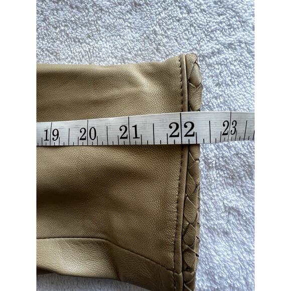 Wilson soft Leather classic minimalist Fitted Braided Zip Front Jacket Size-L - Picture 11 of 11